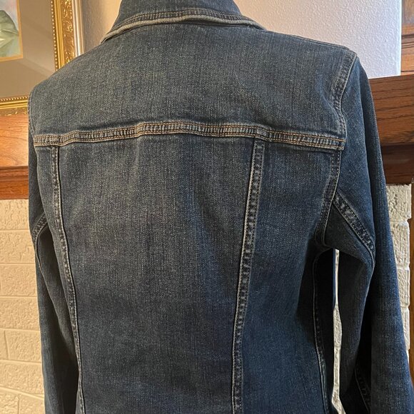 Talbots Jean Jacket Medium-dark Denim Blue Wash Size M EUC - Picture 7 of 9